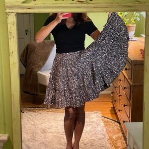 Boho Cotton Floral Swing Skirt sz 2
